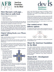 One page flier explaining our approach to DAISY over the telephone.